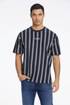 LINDBERGH Oversize Stripe T-Shirt Navy