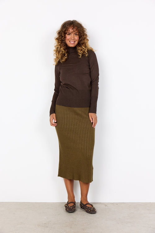 SOYACONCEPT Rollkragen Pullover Dunkelbraun
