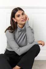 SOYACONCEPT Rollkragen Pullover Hellgrau