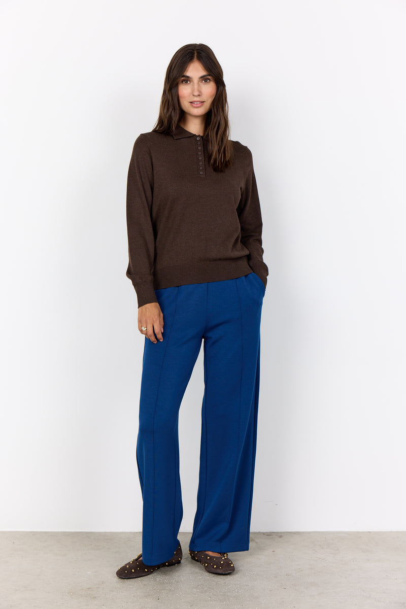 SOYACONCEPT Polokragen Pullover Dunkelbraun