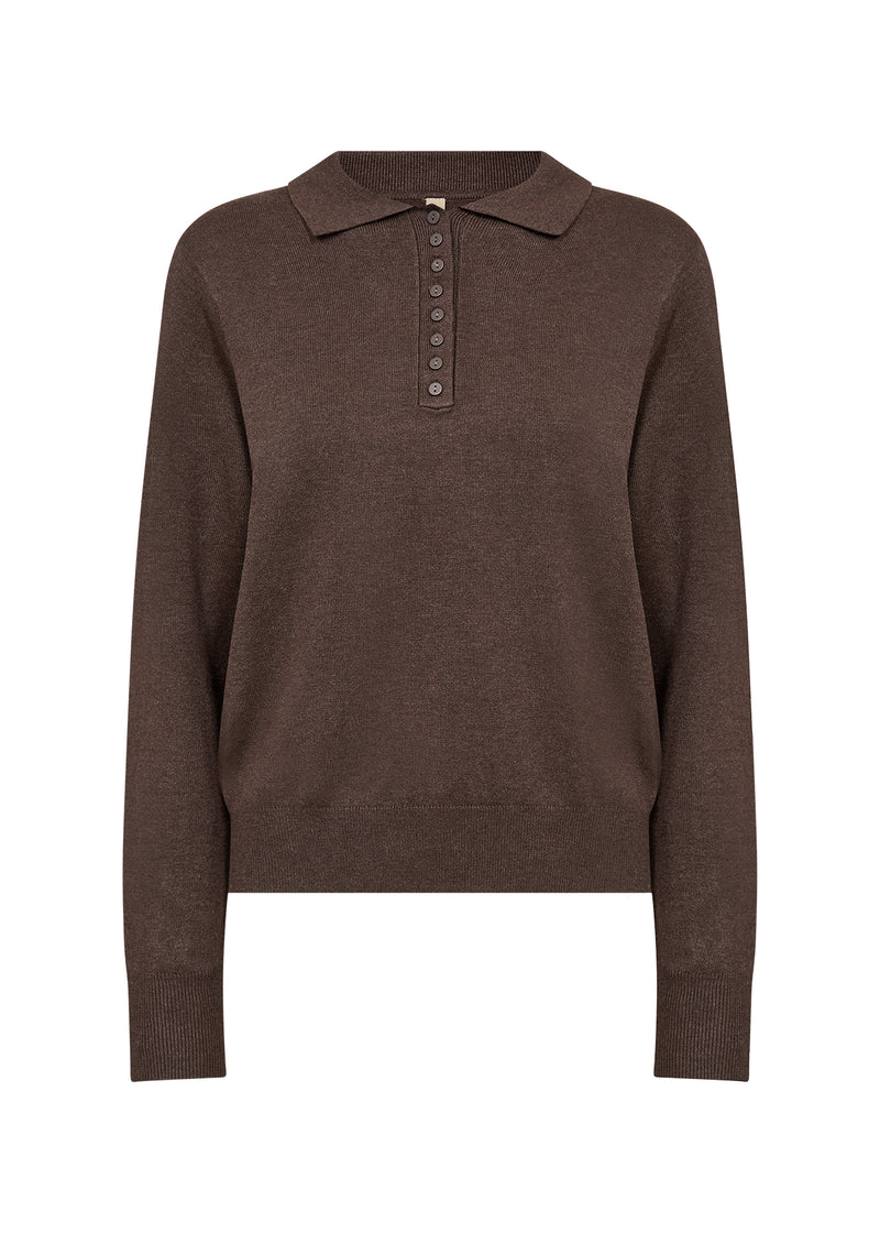 SOYACONCEPT Polokragen Pullover Dunkelbraun
