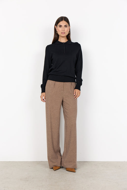 SOYACONCEPT Polokragen Pullover Schwarz