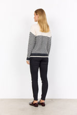 SOYACONCEPT Stehkragen Streifen Pullover Creme