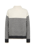 SOYACONCEPT Stehkragen Streifen Pullover Creme