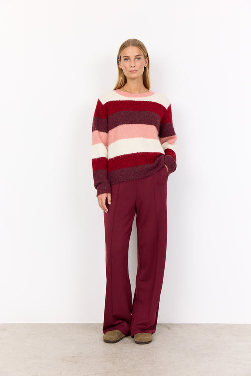SOYACONCEPT Streifen Pullover Bordeaux