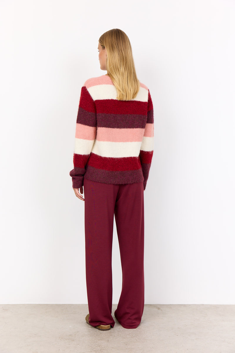 SOYACONCEPT Streifen Pullover Bordeaux
