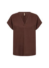 SOYACONCEPT Leinen Blusenshirt Dunkelbraun