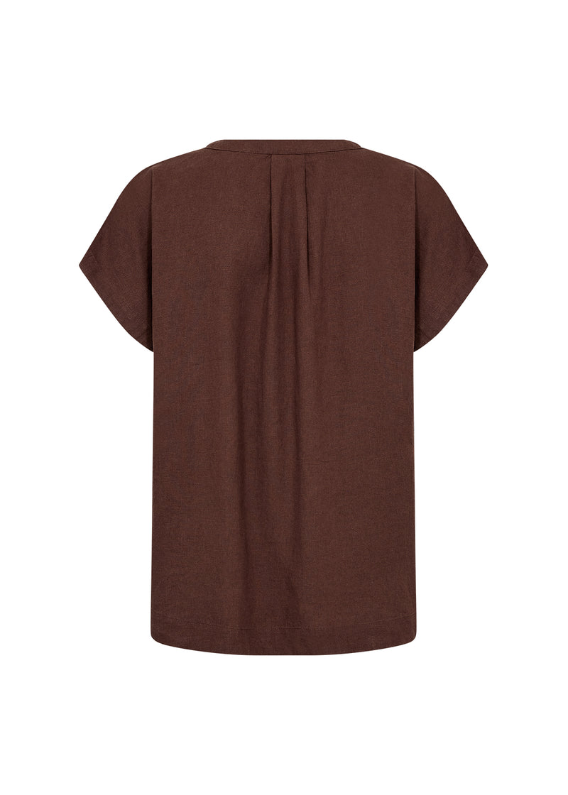 SOYACONCEPT Leinen Blusenshirt Dunkelbraun