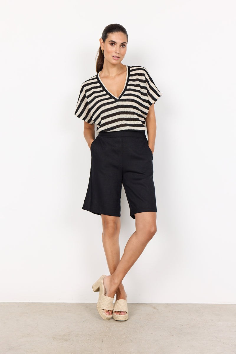 SOYACONCEPT Leinen Shorts Schwarz