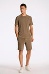 LINDBERGH Frottee Relax Fit T-Shirt Dk Stone