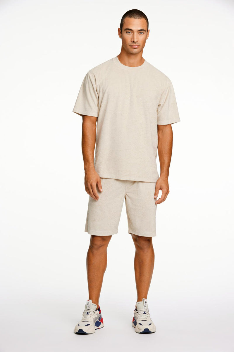 LINDBERGH Frottee Relax Fit T-Shirt Stone