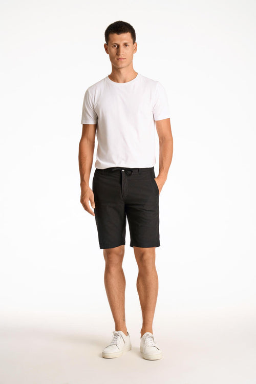 LINDBERGH Leinen Shorts Black