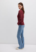 MAVI V Neck Zopf Pullover Dunkelrot