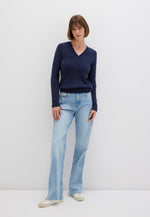 MAVI V Neck Zopf Pullover Dunkelblau