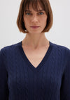 MAVI V Neck Zopf Pullover Dunkelblau