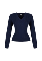 MAVI V Neck Zopf Pullover Dunkelblau