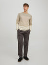 JACK & JONES Struktur Pullover Oatmeal