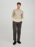 JACK & JONES Struktur Pullover Oatmeal