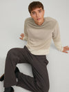 JACK & JONES Struktur Pullover Oatmeal