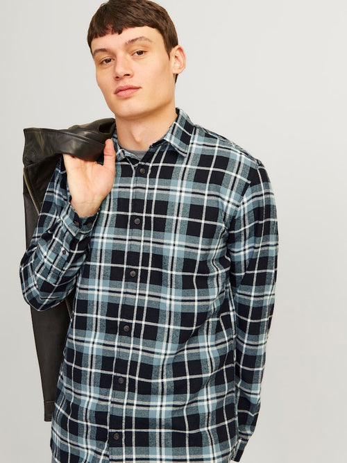 JACK & JONES Flanell Hemd Goblin Blue