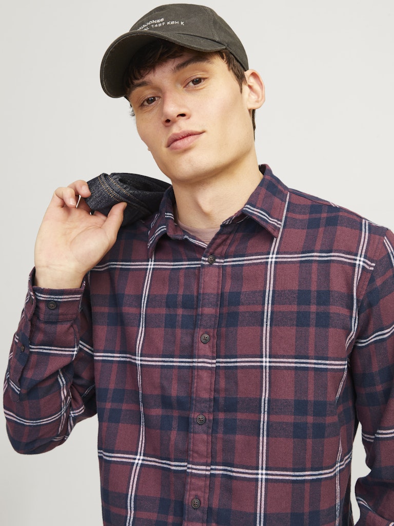 JACK & JONES Flanell Hemd Vineyard Wine