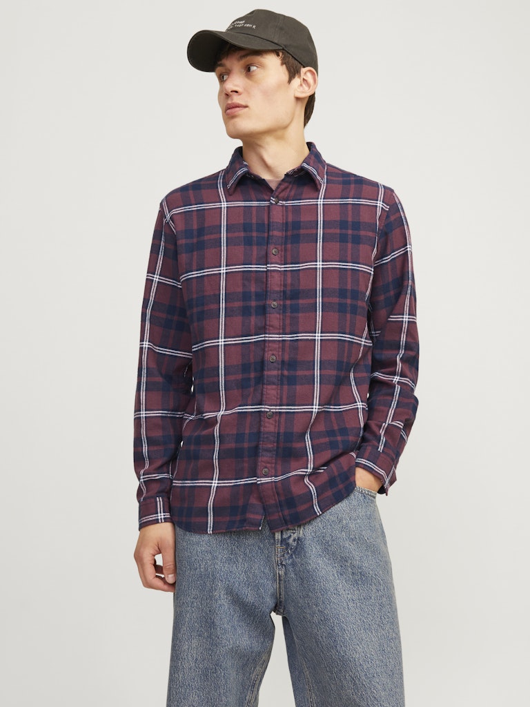 JACK & JONES Flanell Hemd Vineyard Wine