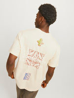 JACK & JONES Backprint T-Shirt Buttercream