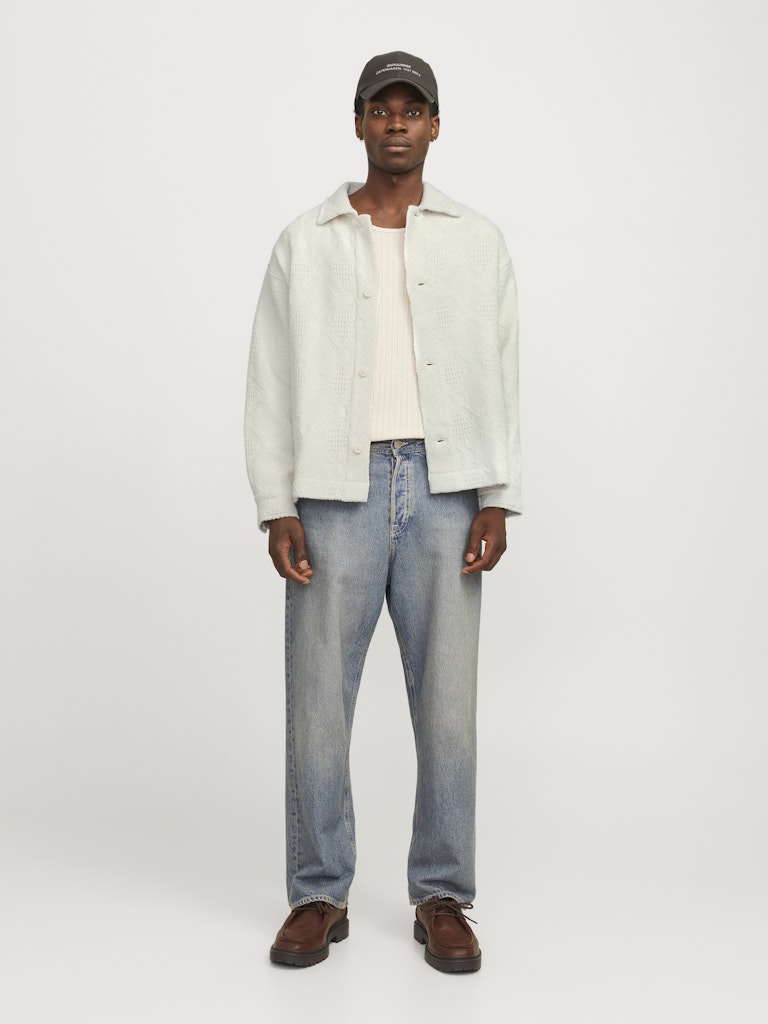 JACK & JONES Jacquard Overshirt Antique White