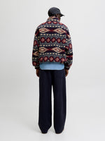 JACK & JONES Half Zip Teddy Hoodie Navy Blazer