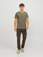 JACK & JONES Split T-Shirt Dusky Green