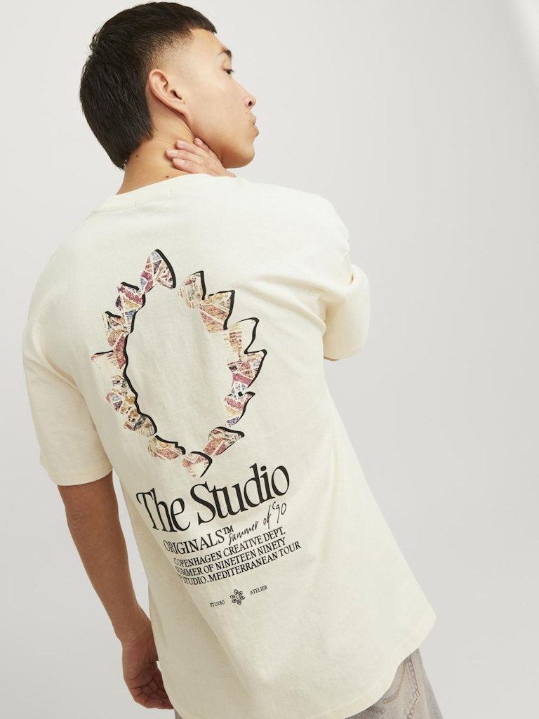 JACK & JONES Backprint T-Shirt Buttercream