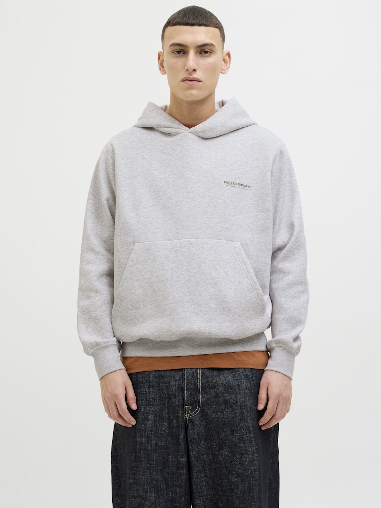 JACK & JONES Backprint Hoodie White Melange