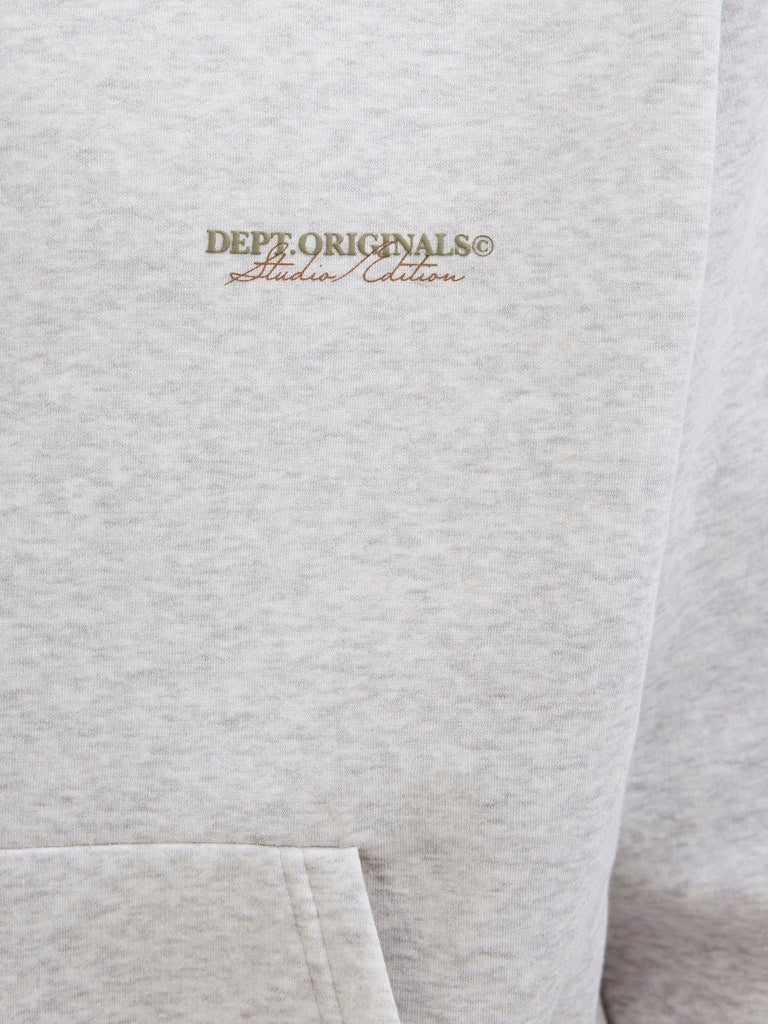 JACK & JONES Backprint Hoodie White Melange