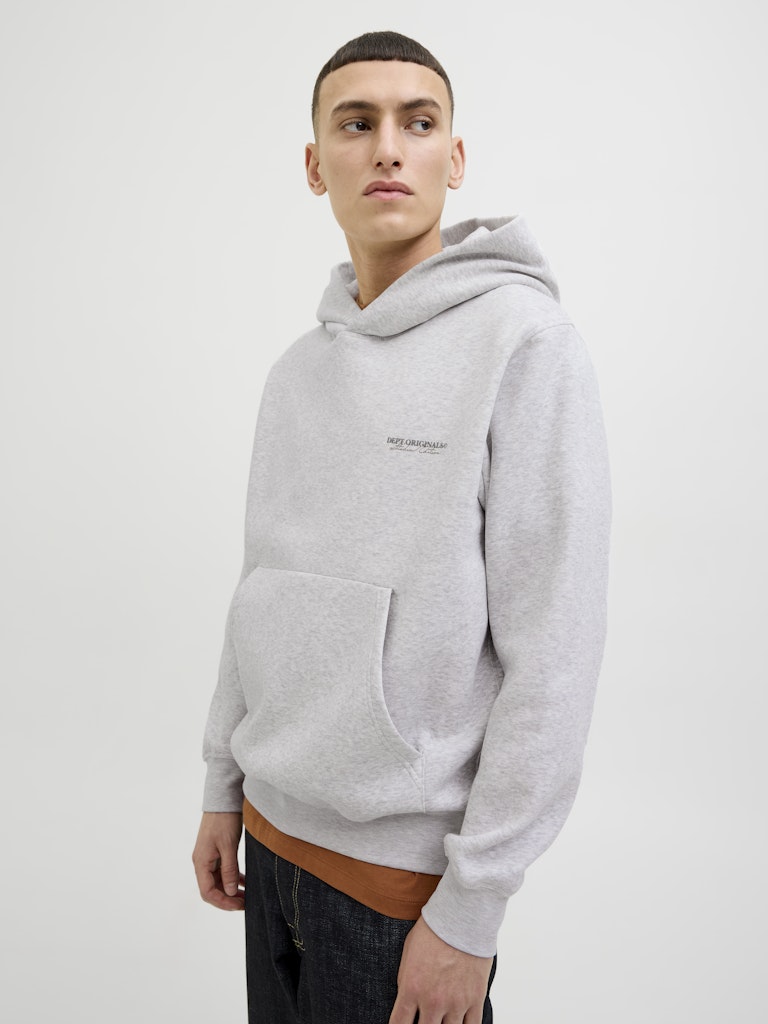 JACK & JONES Backprint Hoodie White Melange