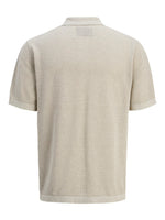 JACK & JONES Kurzarm Strick Polo Hemd Whitecap Gray Melange