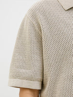 JACK & JONES Kurzarm Strick Polo Hemd Whitecap Gray Melange