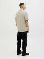 JACK & JONES Kurzarm Strick Polo Hemd Whitecap Gray Melange
