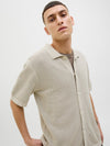 JACK & JONES Kurzarm Strick Polo Hemd Whitecap Gray Melange
