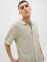 JACK & JONES Kurzarm Strick Polo Hemd Whitecap Gray Melange