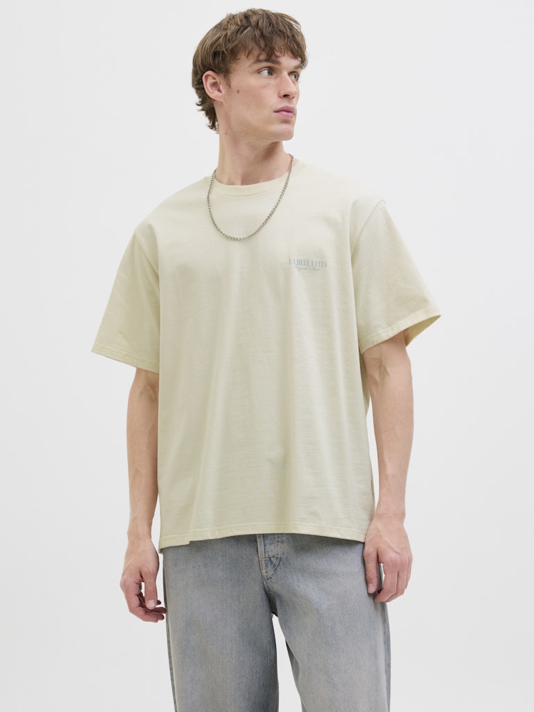 JACK & JONES Backprint T-Shirt Antique White