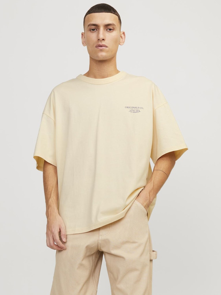 JACK & JONES Backprint T-Shirt Buttercream