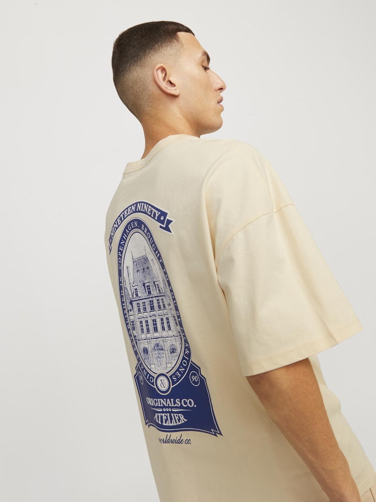 JACK & JONES Backprint T-Shirt Buttercream