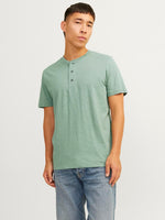 JACK & JONES Henley T-Shirt Lily Pad