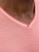JACK & JONES V Neck T-Shirt Pink Icing