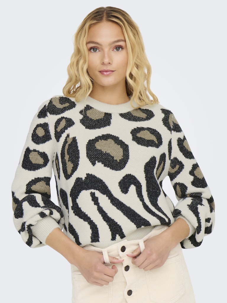 JDY Animal Pullover Cemet Black