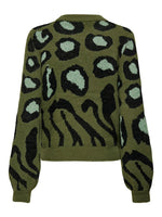 JDY Animal Pullover Winter Moss Black