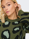 JDY Animal Pullover Winter Moss Black