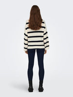 JDY Streifen Pullover Eggnog Black