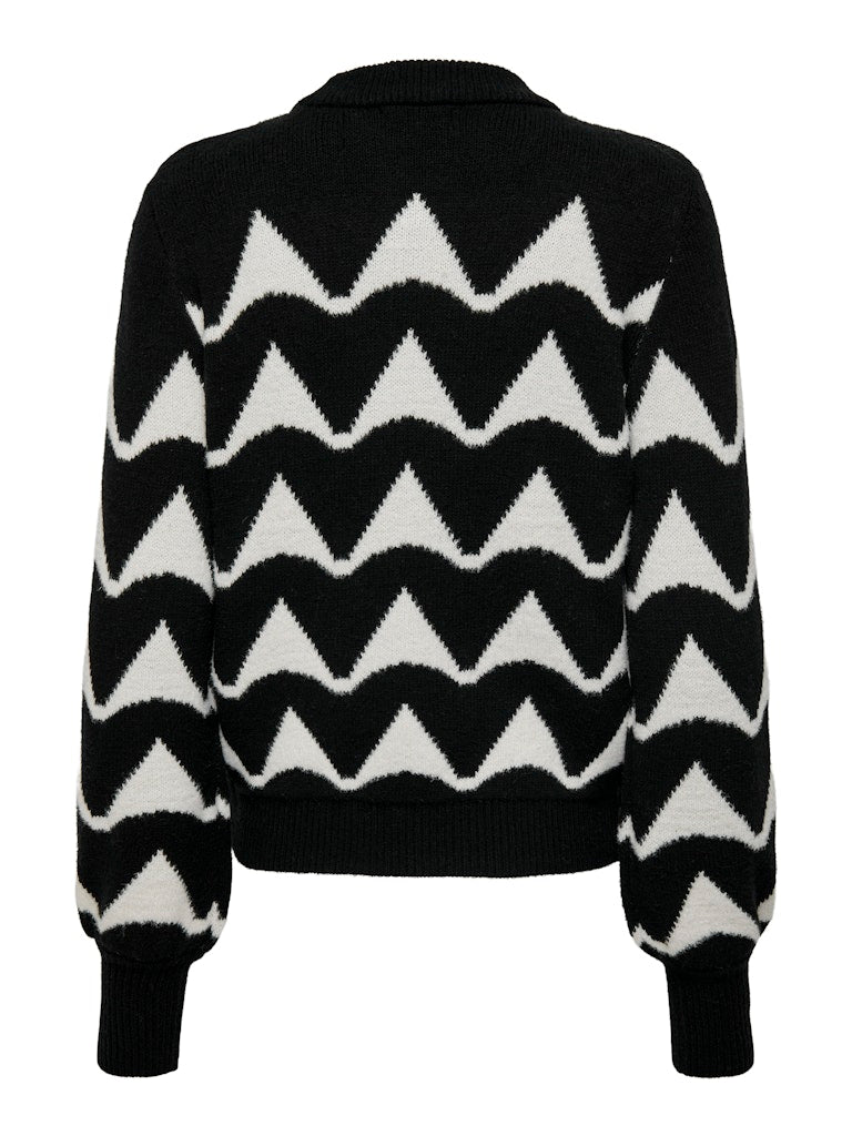 JDY Jacquard Pullover Black