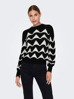 JDY Jacquard Pullover Black